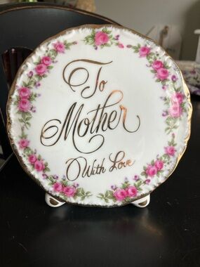 To Mother With Love Decorative Porcelain Plate - Pink Floral